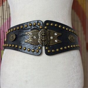 Y2k Boho Western Style Embellished Waist Corset Statement Belt